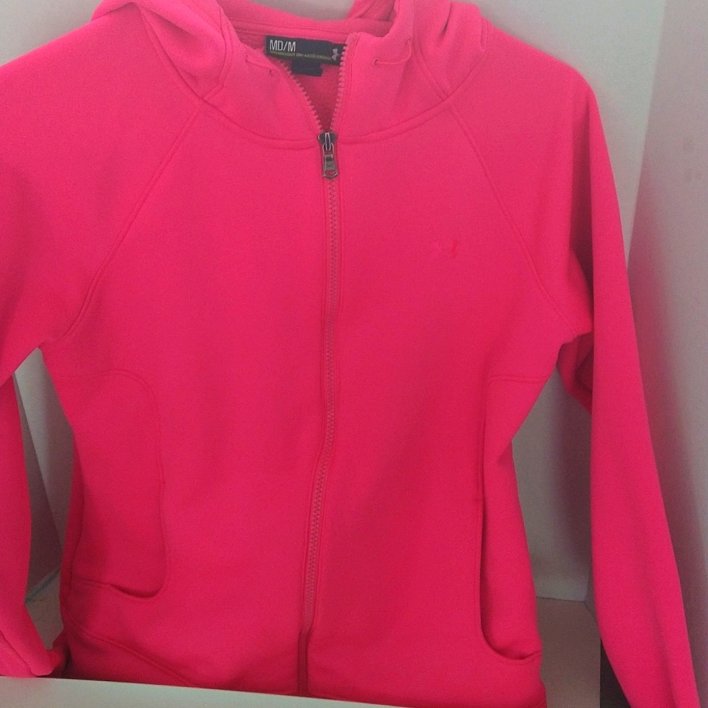 Pink size medium under armor  zip up hoodie